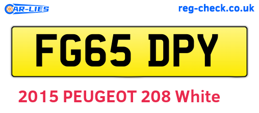 FG65DPY are the vehicle registration plates.