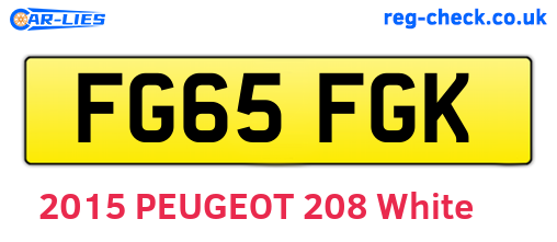 FG65FGK are the vehicle registration plates.