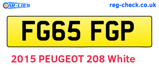 FG65FGP are the vehicle registration plates.
