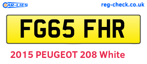 FG65FHR are the vehicle registration plates.