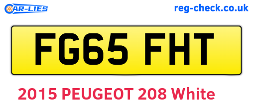 FG65FHT are the vehicle registration plates.