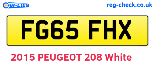 FG65FHX are the vehicle registration plates.
