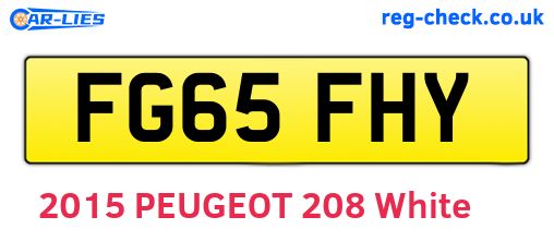 FG65FHY are the vehicle registration plates.