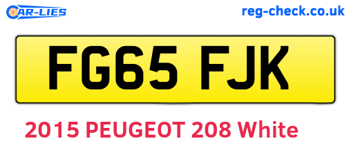 FG65FJK are the vehicle registration plates.