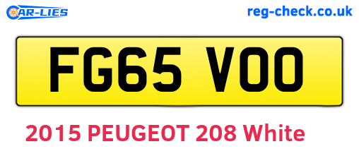 FG65VOO are the vehicle registration plates.