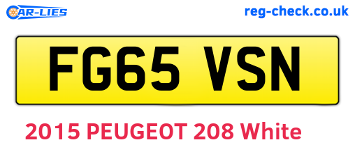 FG65VSN are the vehicle registration plates.