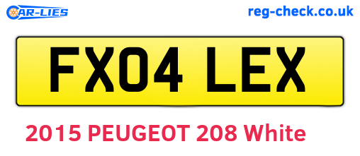 FX04LEX are the vehicle registration plates.