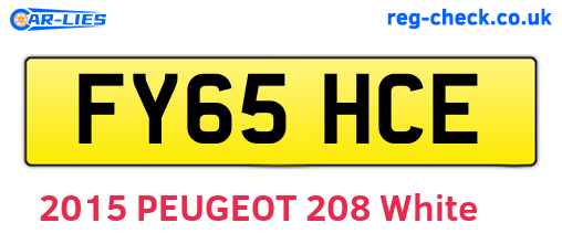 FY65HCE are the vehicle registration plates.