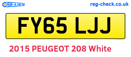 FY65LJJ are the vehicle registration plates.