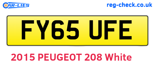 FY65UFE are the vehicle registration plates.