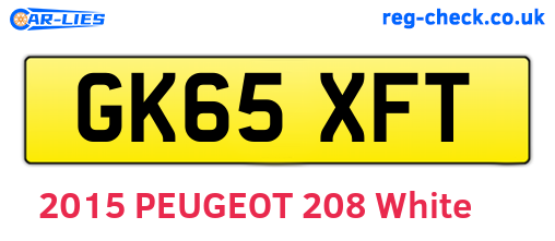 GK65XFT are the vehicle registration plates.
