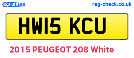 HW15KCU are the vehicle registration plates.