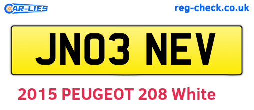 JN03NEV are the vehicle registration plates.