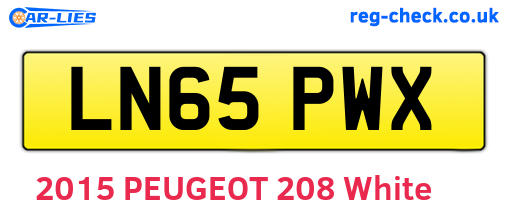 LN65PWX are the vehicle registration plates.