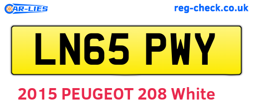 LN65PWY are the vehicle registration plates.