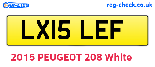 LX15LEF are the vehicle registration plates.