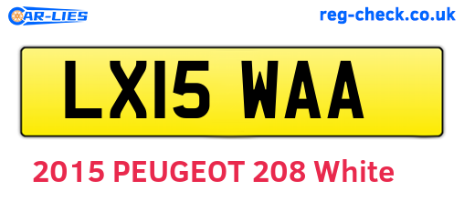 LX15WAA are the vehicle registration plates.
