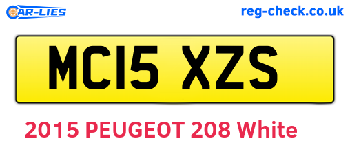 MC15XZS are the vehicle registration plates.