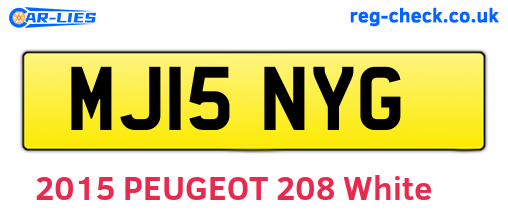 MJ15NYG are the vehicle registration plates.