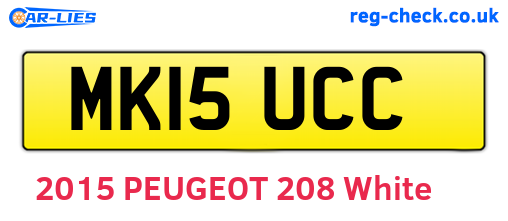 MK15UCC are the vehicle registration plates.