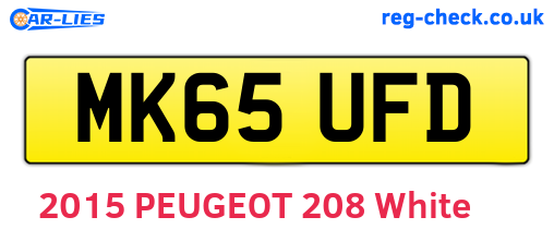 MK65UFD are the vehicle registration plates.
