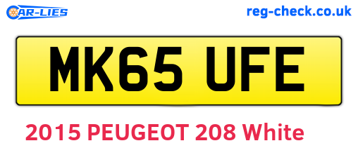MK65UFE are the vehicle registration plates.