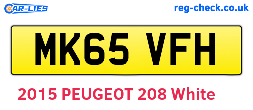 MK65VFH are the vehicle registration plates.