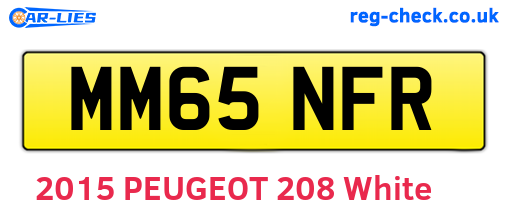 MM65NFR are the vehicle registration plates.