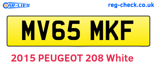 MV65MKF are the vehicle registration plates.