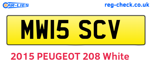 MW15SCV are the vehicle registration plates.
