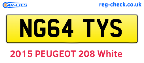 NG64TYS are the vehicle registration plates.