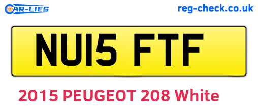 NU15FTF are the vehicle registration plates.