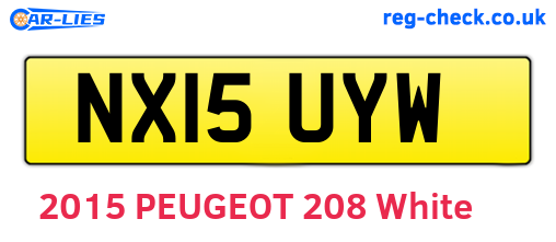 NX15UYW are the vehicle registration plates.