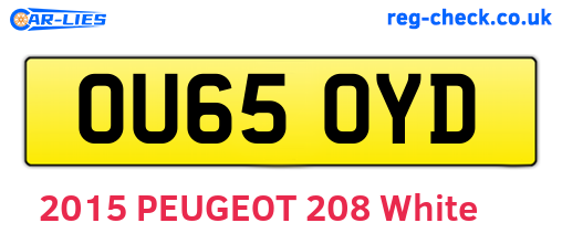 OU65OYD are the vehicle registration plates.