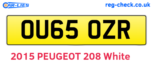 OU65OZR are the vehicle registration plates.