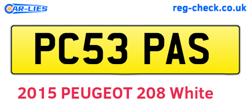 PC53PAS are the vehicle registration plates.