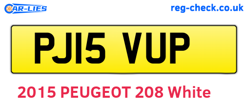 PJ15VUP are the vehicle registration plates.