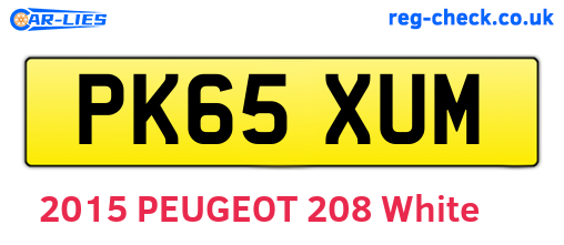 PK65XUM are the vehicle registration plates.