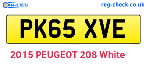 PK65XVE are the vehicle registration plates.