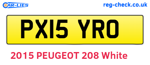PX15YRO are the vehicle registration plates.