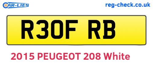 R30FRB are the vehicle registration plates.