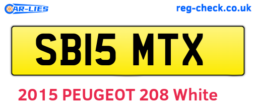 SB15MTX are the vehicle registration plates.