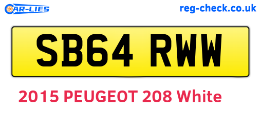SB64RWW are the vehicle registration plates.
