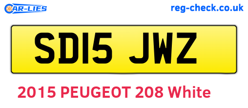 SD15JWZ are the vehicle registration plates.