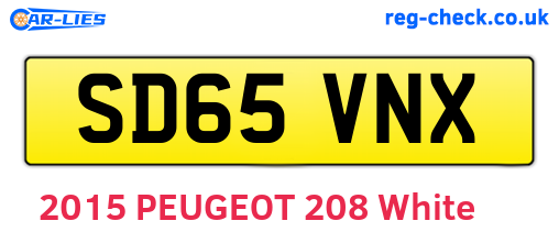 SD65VNX are the vehicle registration plates.