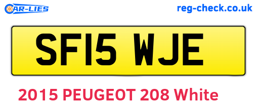 SF15WJE are the vehicle registration plates.