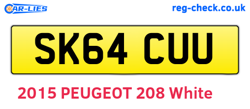 SK64CUU are the vehicle registration plates.