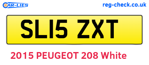 SL15ZXT are the vehicle registration plates.