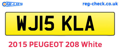 WJ15KLA are the vehicle registration plates.