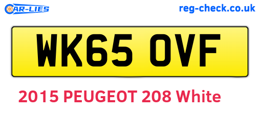 WK65OVF are the vehicle registration plates.